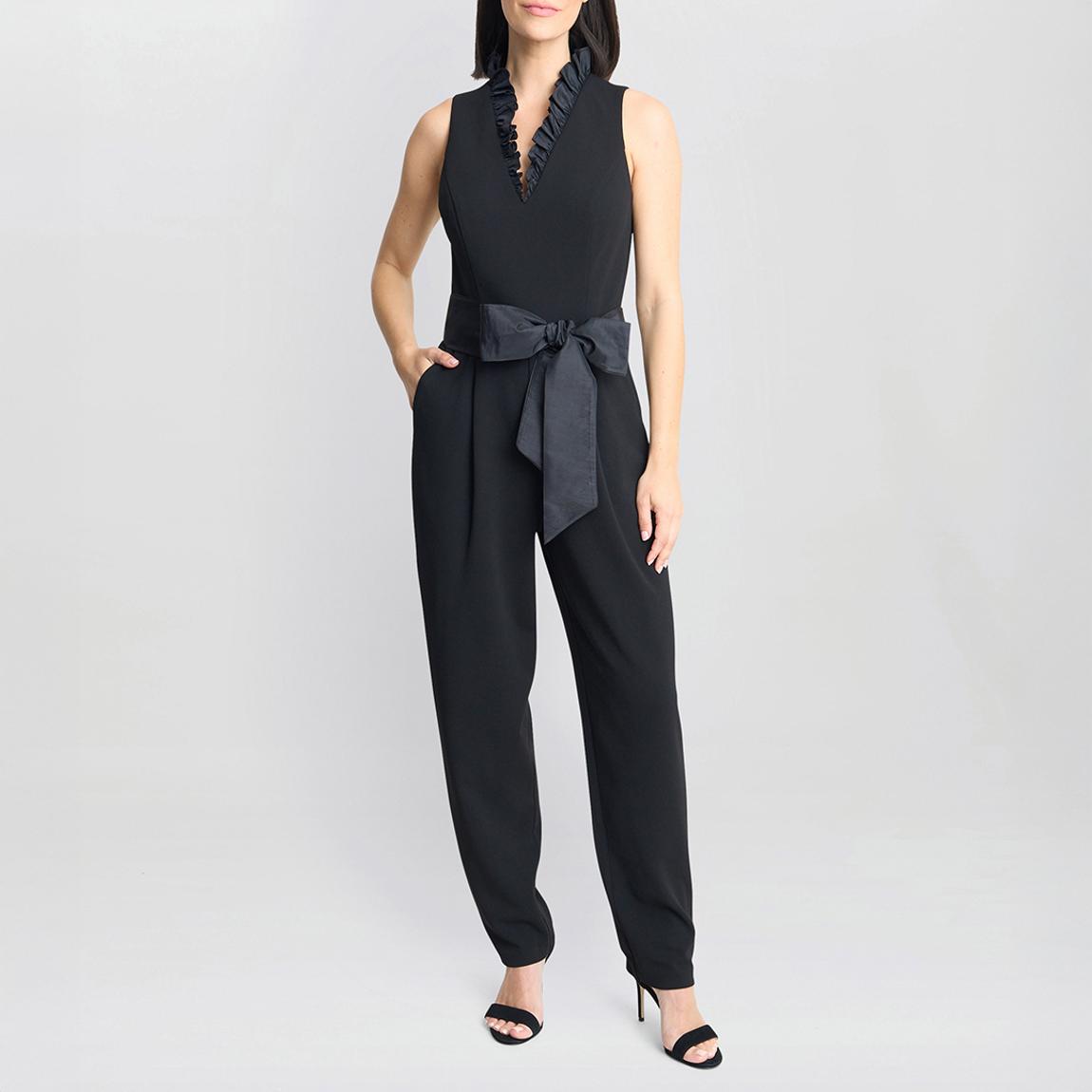 Black Priyanka Taffeta Jumpsuit main product photo