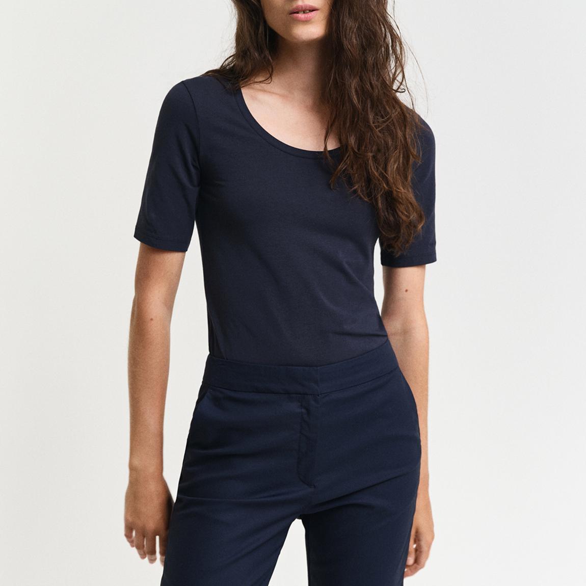 Navy Scoop Neck Top main product photo