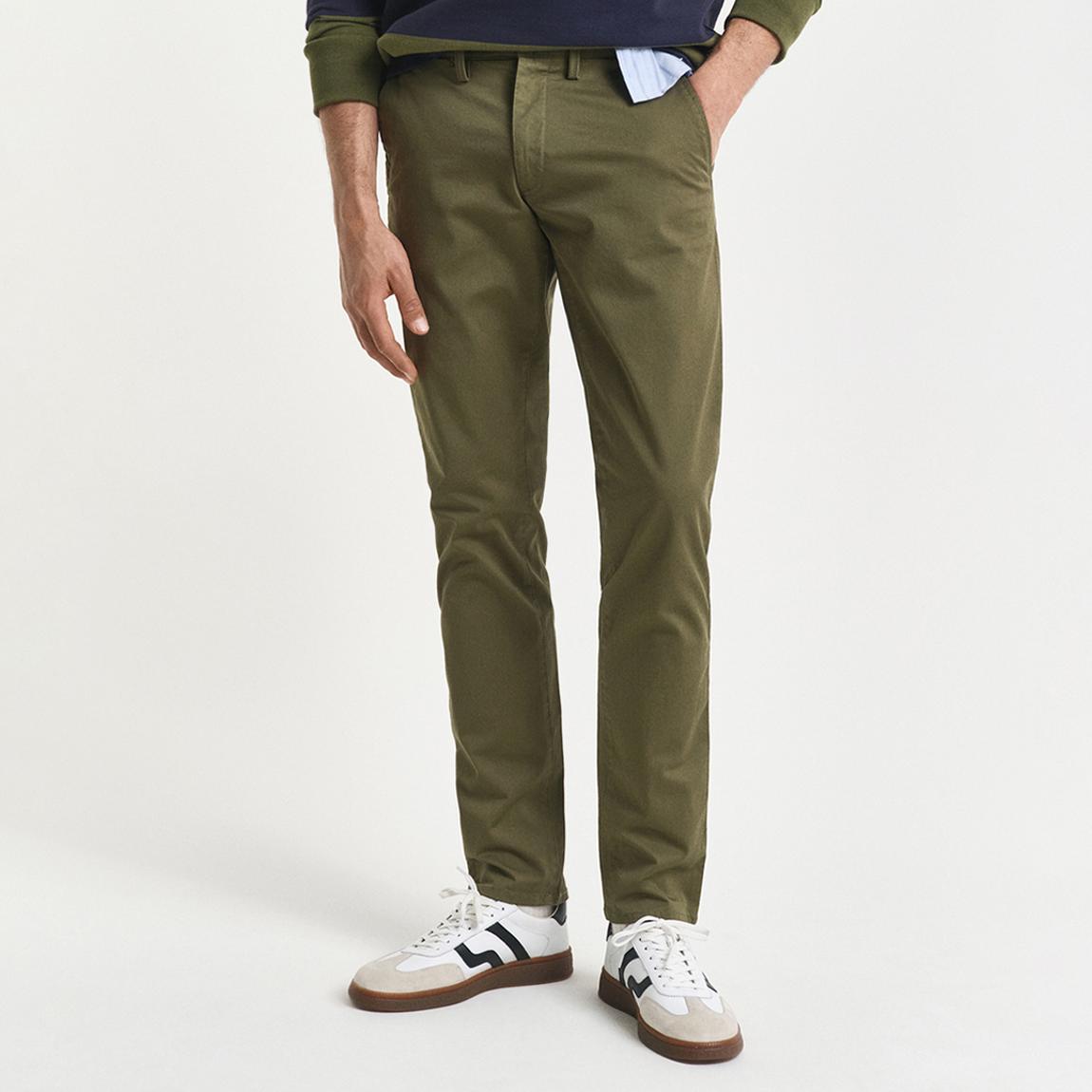Khaki Slim Twill Chino Trousers main product photo