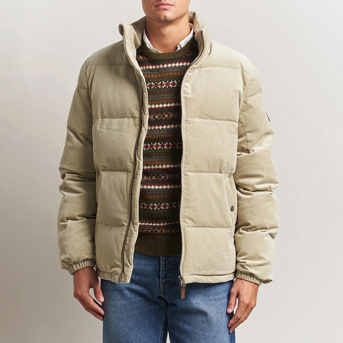Light Sand Cord Puffer Jacket main product photo