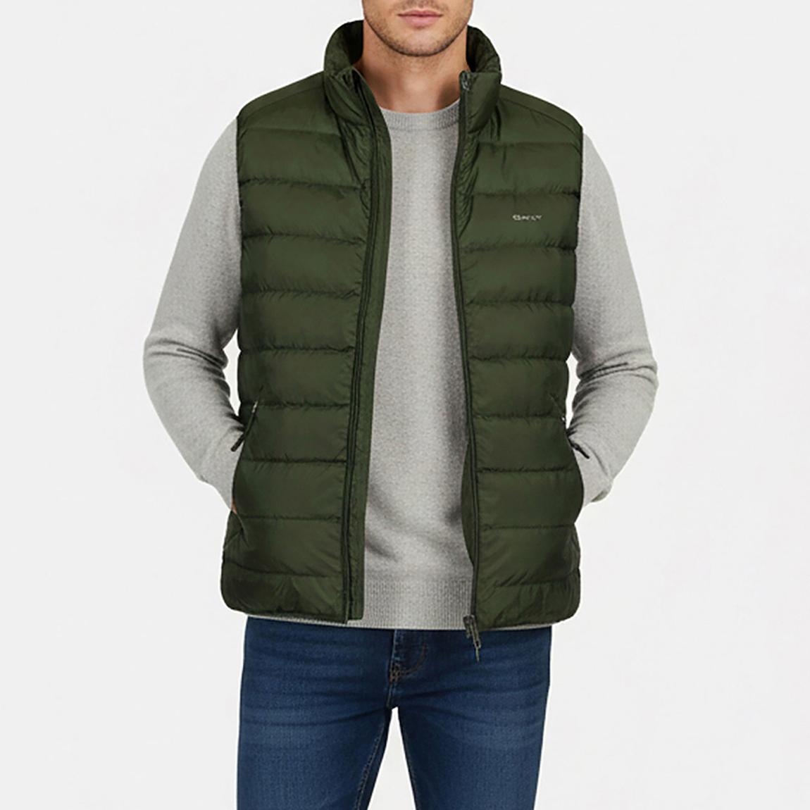 Dark Green Light Down Vest main product photo