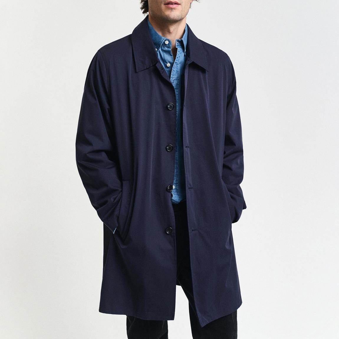 Navy Cotton Mid Car Coat main product photo
