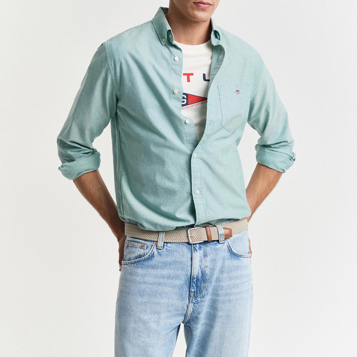 Sage Green Regular Classic Cotton Oxford Shirt main product photo