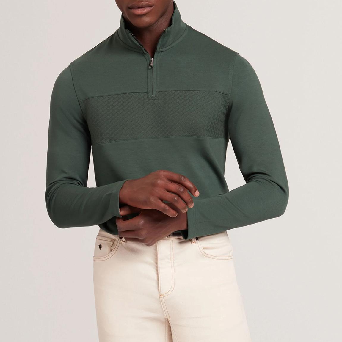 Green Simonea Contrast Panel Half-Zip Jumper main product photo