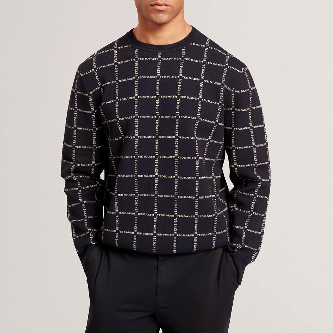 Navy Hysand Branded Check Jumper main product photo
