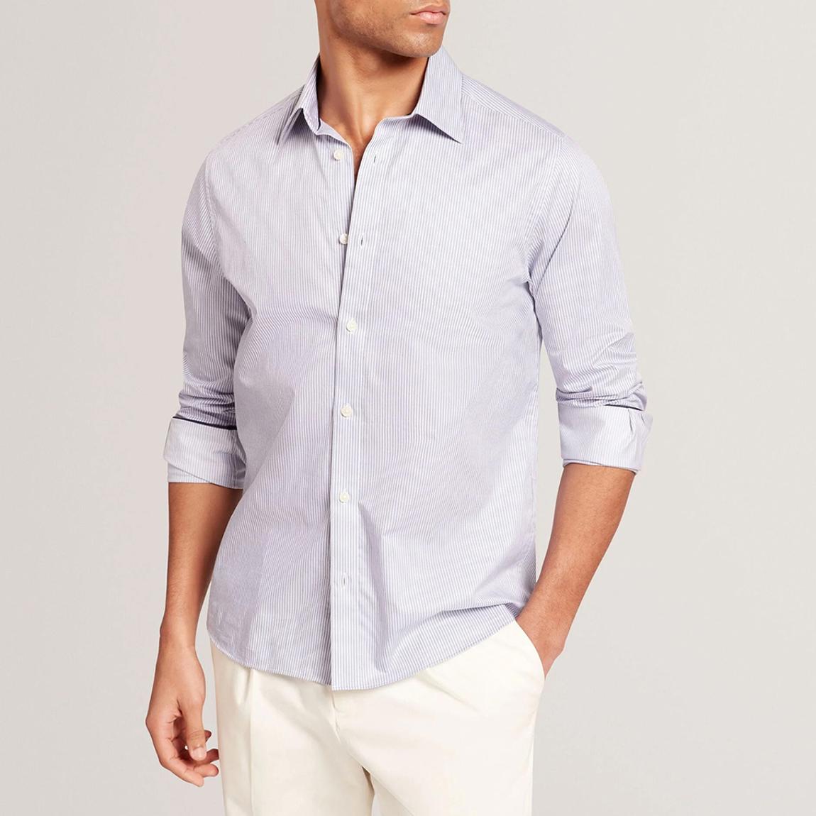 Blue Arbery Fine Pinstripe Cotton Shirt main product photo