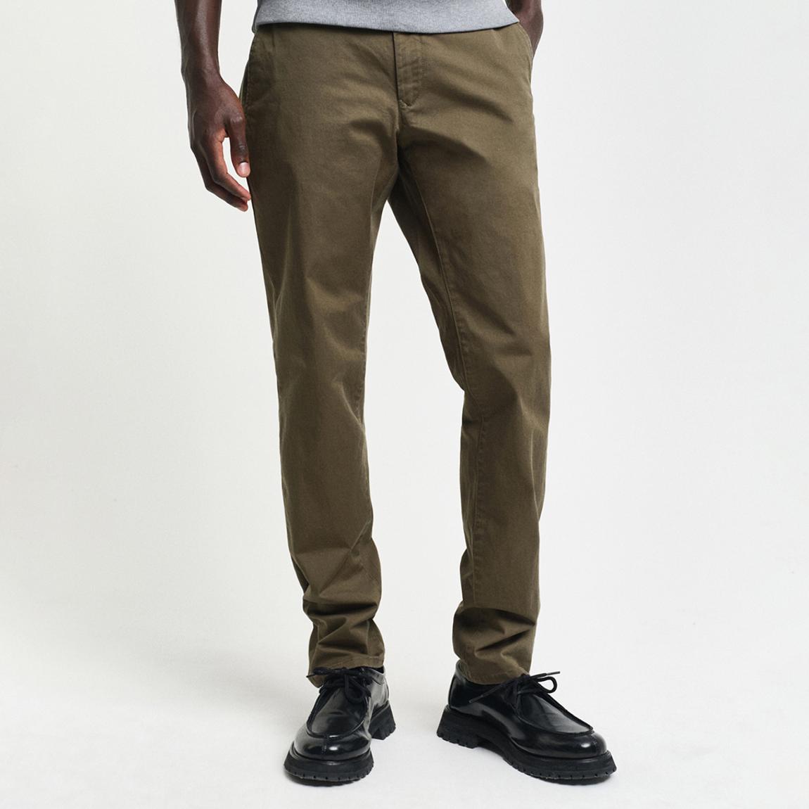 Green Slim Twill Chino Trousers main product photo