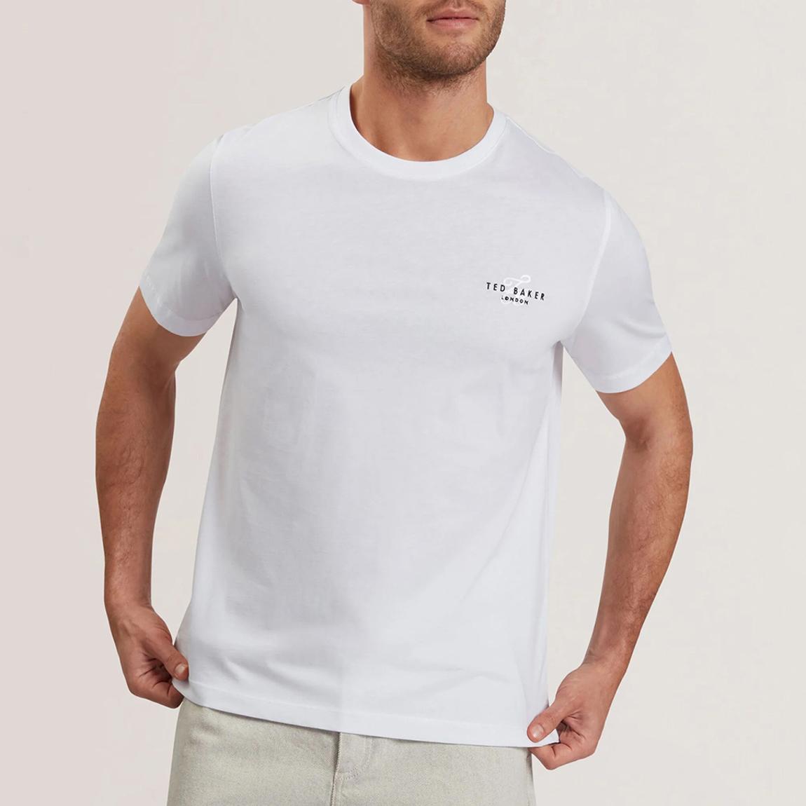 White Tebars Branded Script T-Shirt main product photo