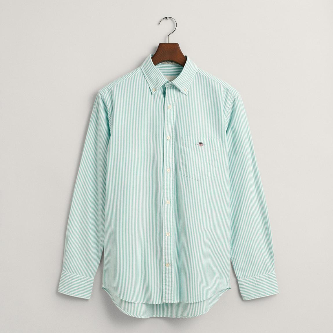 Blue Regular Classic Cotton Oxford Stripe Shirt main product photo