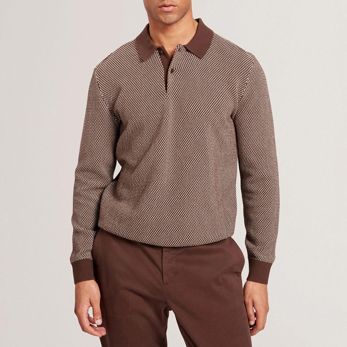 Brown Ardo Small Stitch Knitted Polo Jumper main product photo