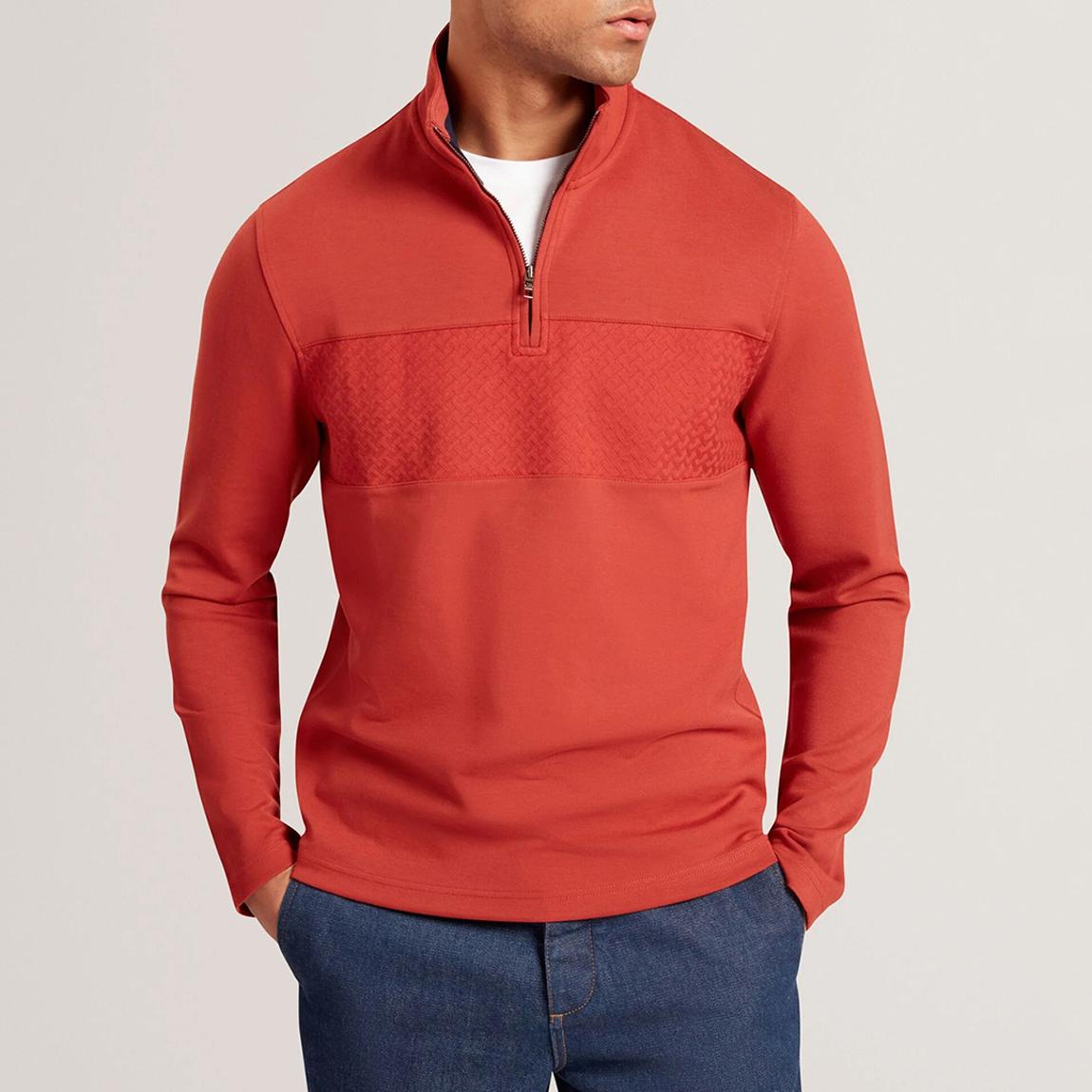 Orange Simonea Contrast Panel Half-Zip Jumper main product photo