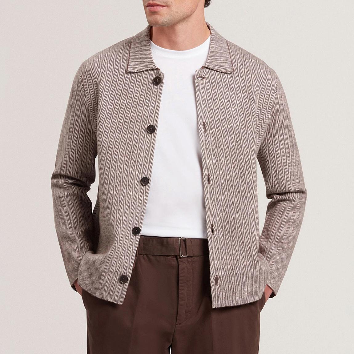 Brown Thimon Herringbone Button Through Jacket main product photo