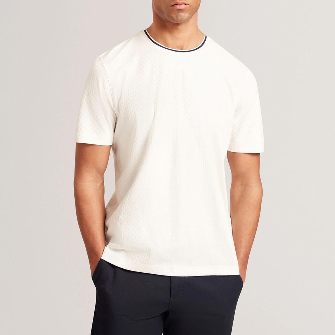 White Hagen Regular T Stitch Cotton Stretch T-Shirt main product photo