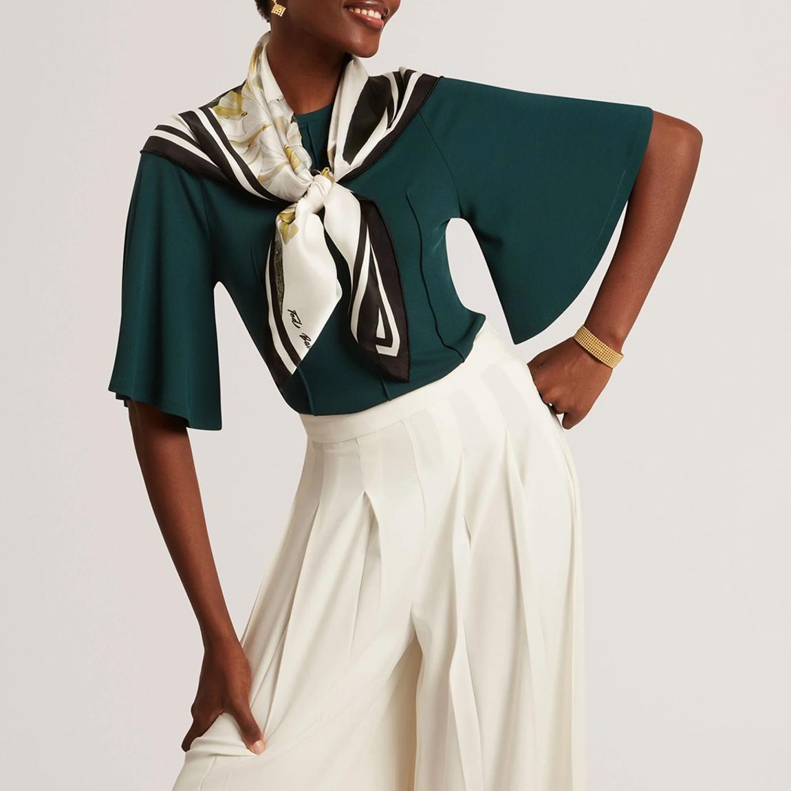 Green Jackaln Crepe Jersey Seam Detail Top main product photo