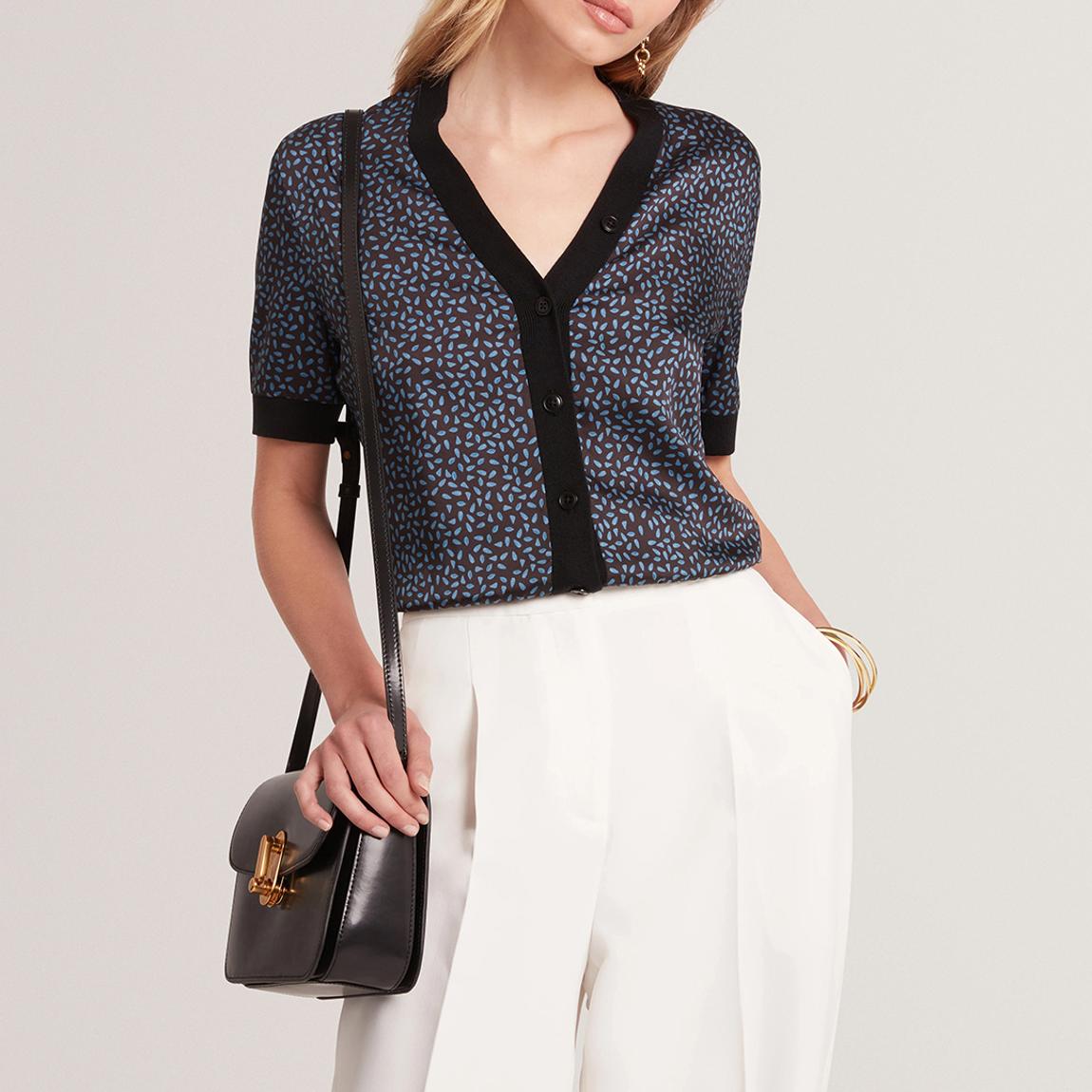 Black Briala Touch Of Silk Printed Cardigan main product photo
