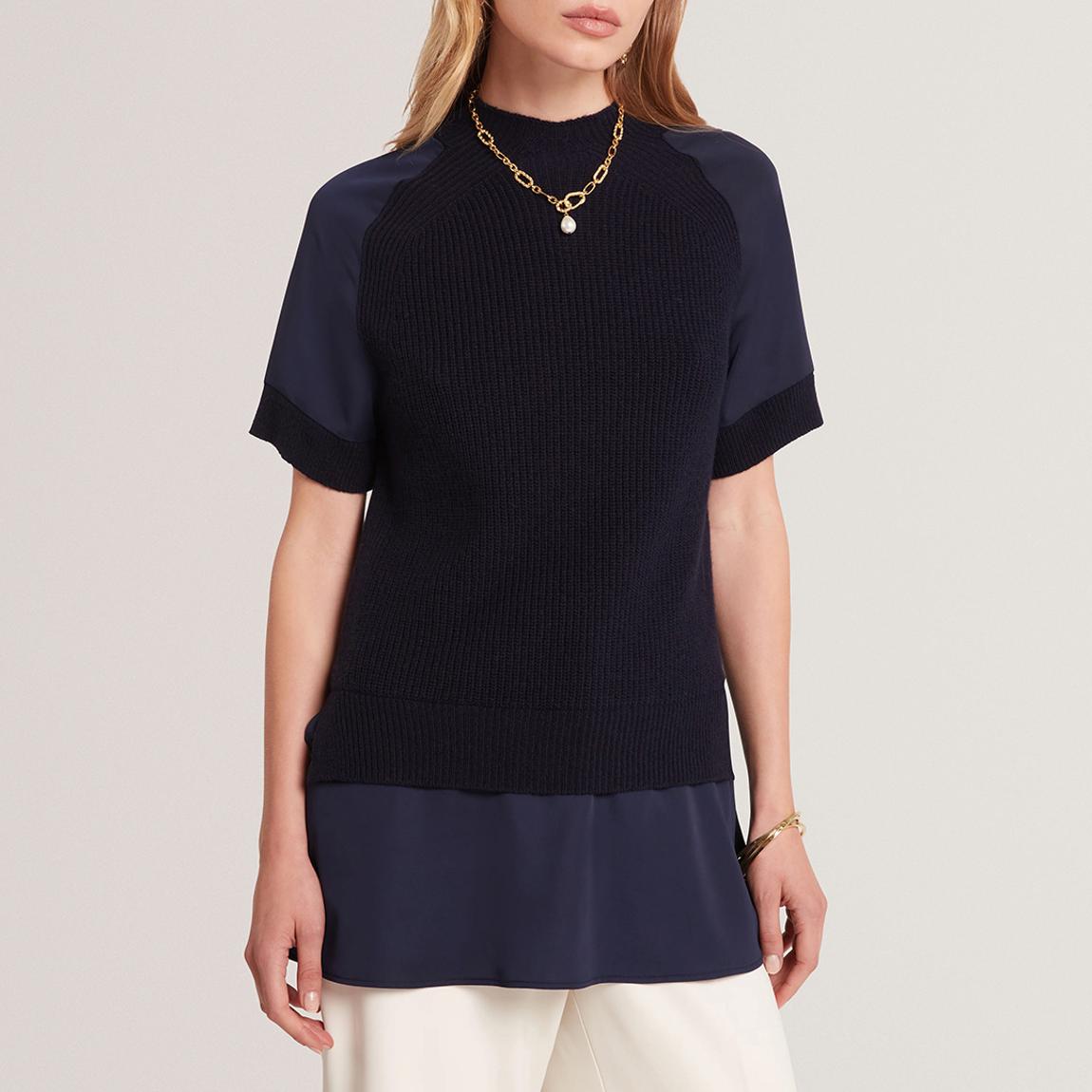 Navy Onzaa Woven Detailed Raglan Jumper main product photo