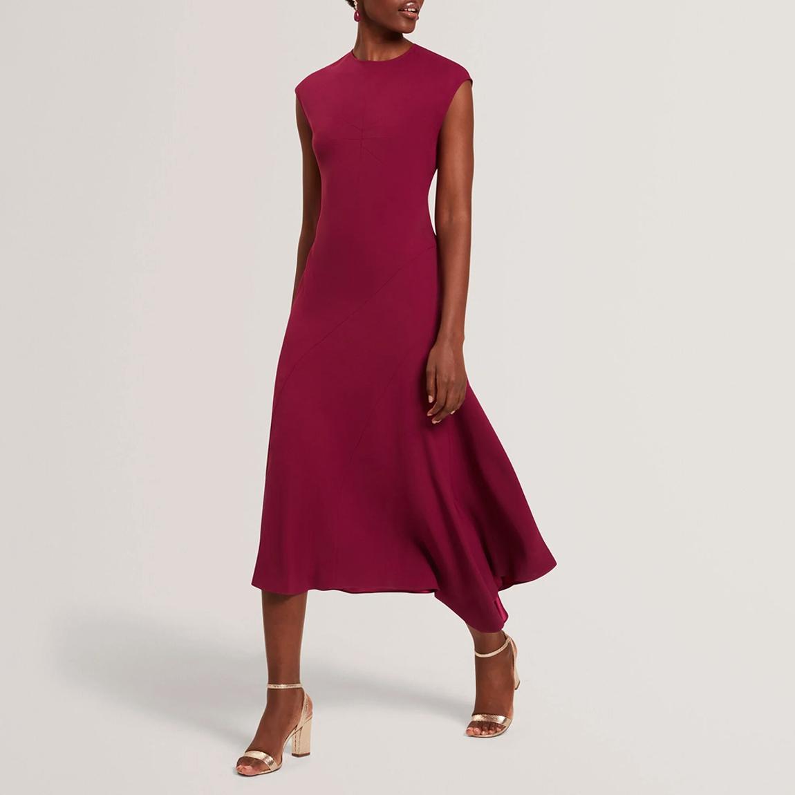 Purple Isparta Sleeveless Asymmetric Midi Dress main product photo