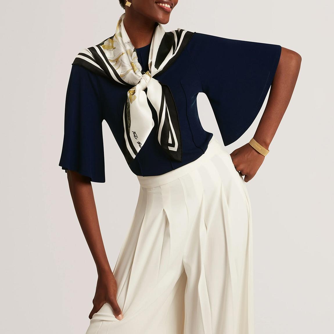 Navy Jackaln Crepe Jersey Seam Detail Top main product photo
