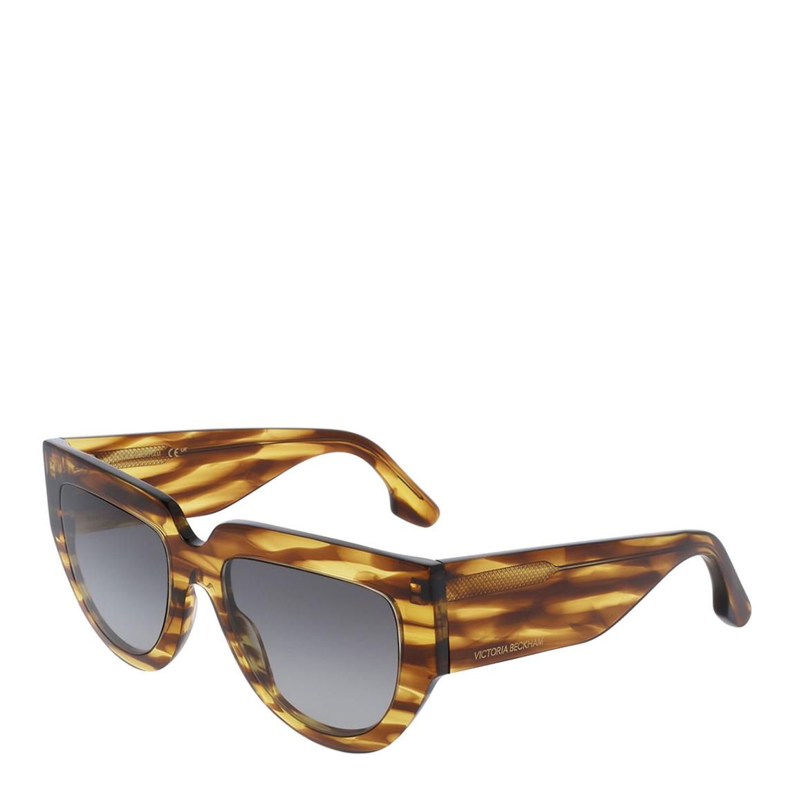 Women's Victoria Beckham Stripped Tobacco / Brown lens Sunglasses 53mm main product photo