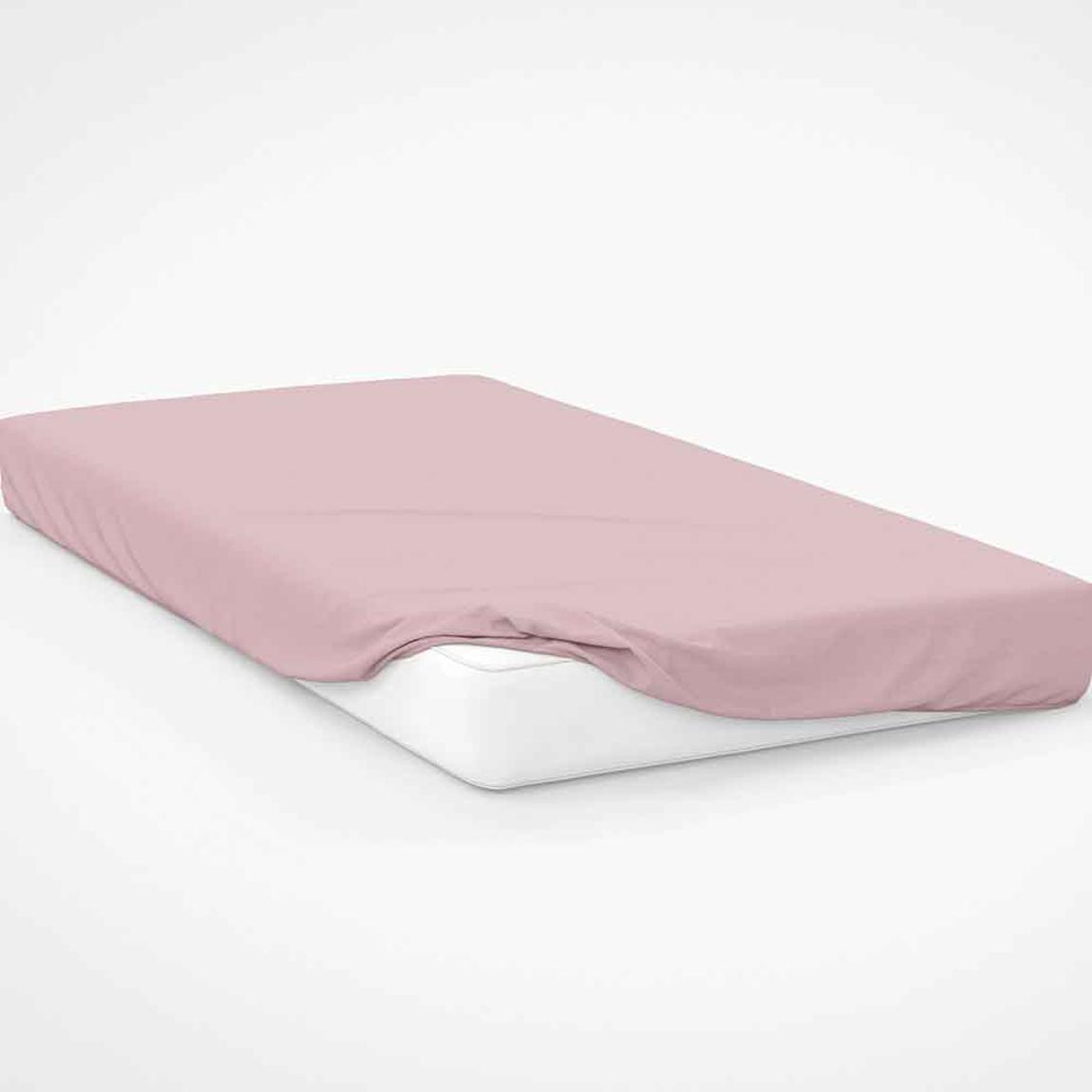 100% Brushed Cotton Double Fitted Sheet 12" Depth Powder Pink main product photo