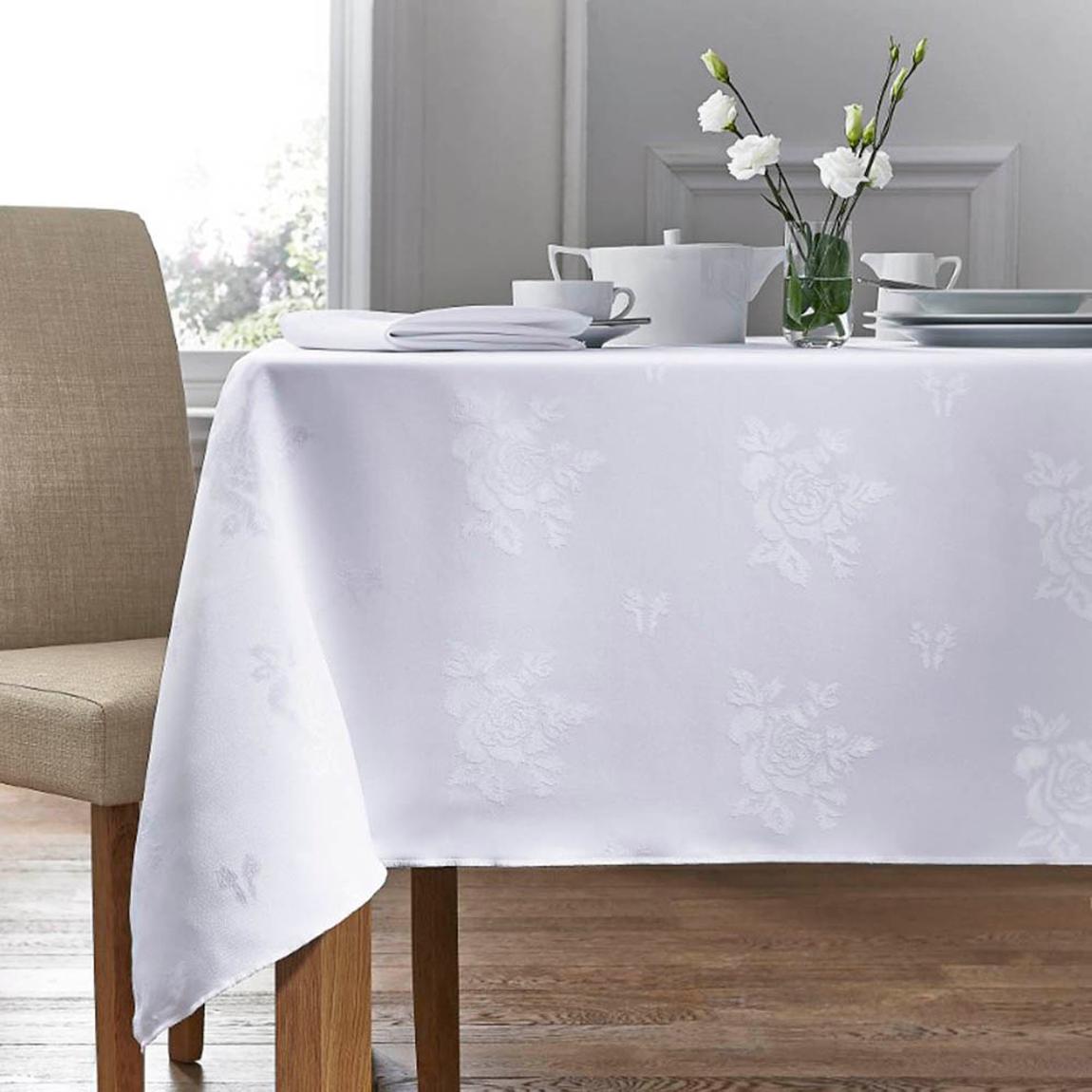 Cezanne 100% Polyester White Tablecloth - 178 x 274cm main product photo
