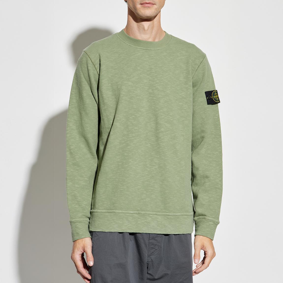 Green Cotton Crew Neck Sweatshirt main product photo