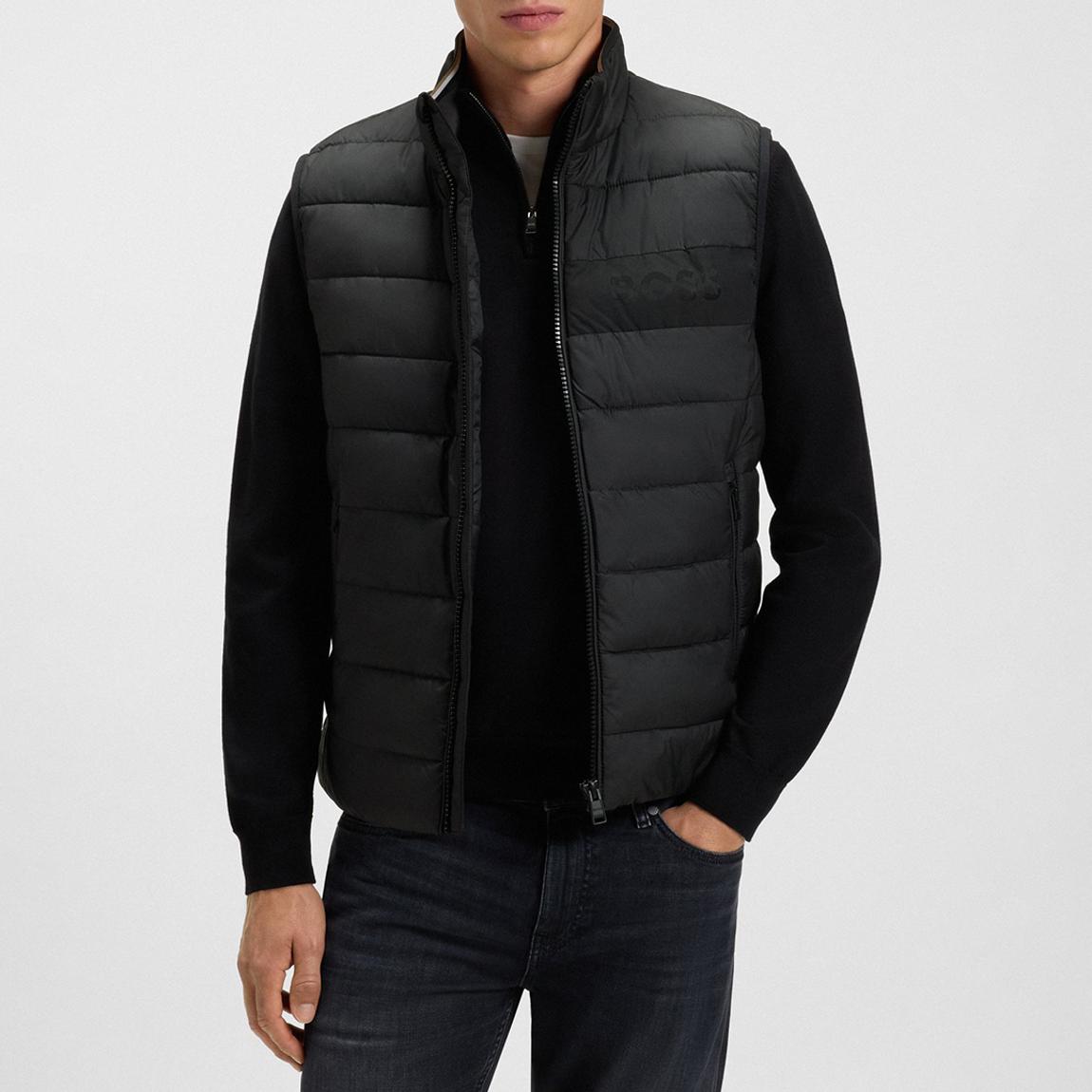 Black Script Light Padded Down Gilet main product photo