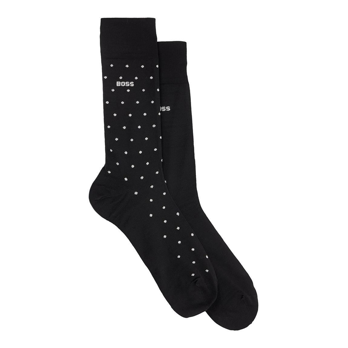 Black Polka Dot Cotton Stretch Socks 4 Pack main product photo