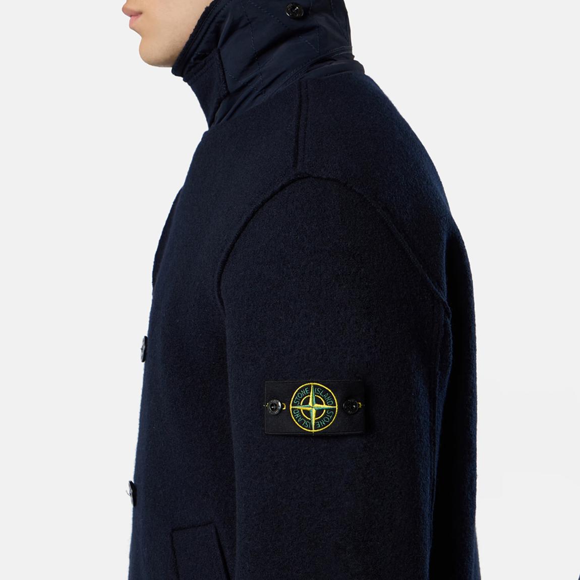 Stone Island Navy Wool Pea Coat - BrandAlley Stone Island Navy Wool Pea Coat - BrandAlley
