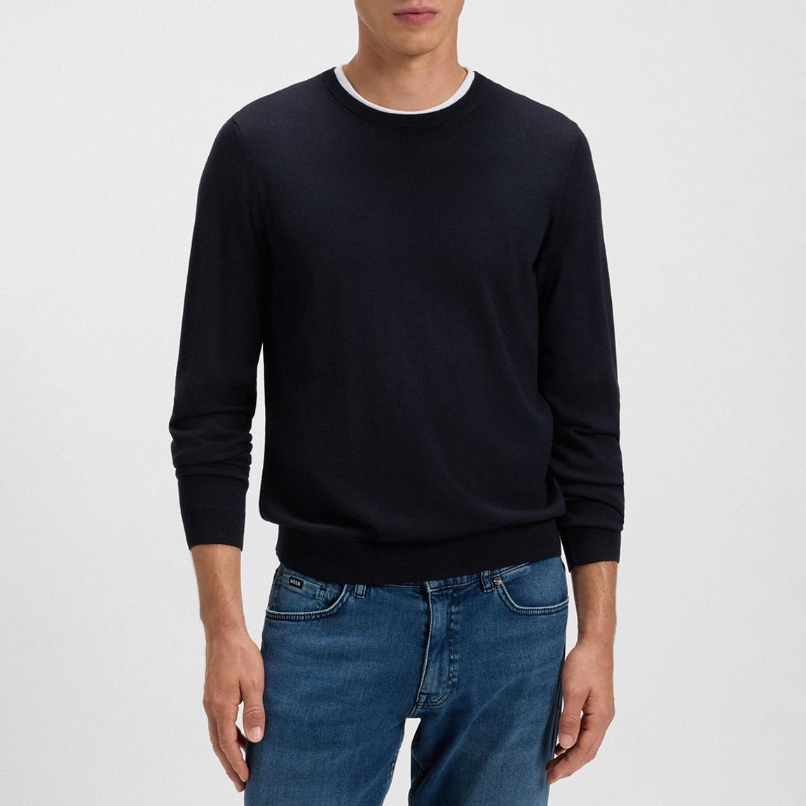 Navy Crew Neck Wool Jumper main product photo