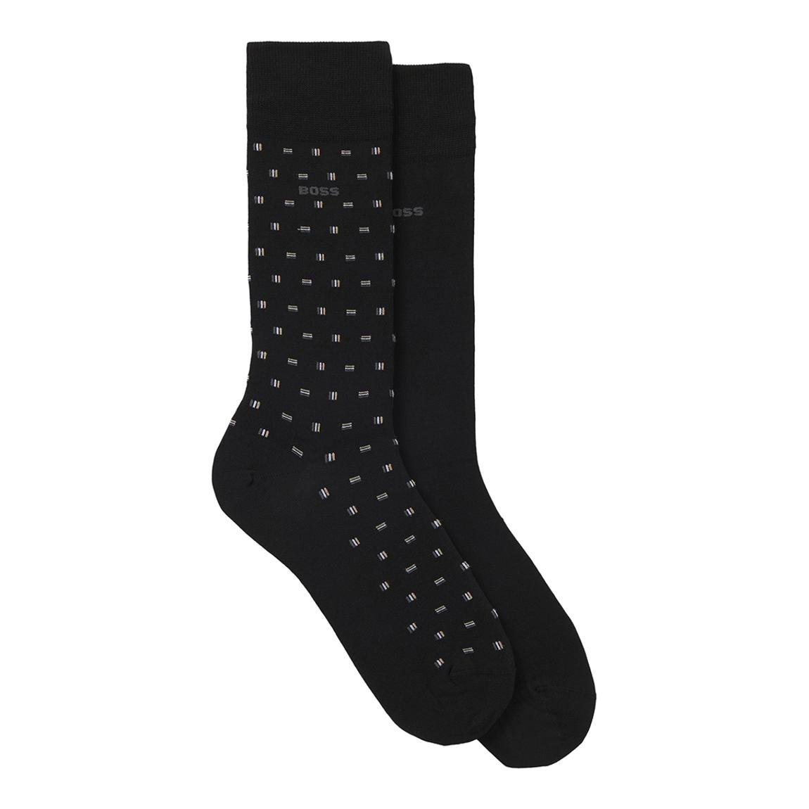 Black Stripe Stitched Cotton Stretch Socks 2 Pack main product photo