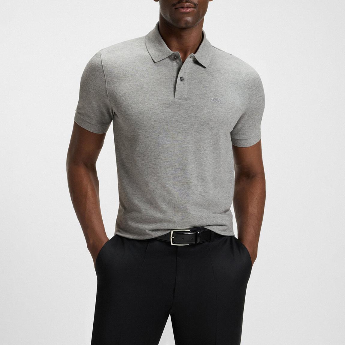 Grey Classic Cotton Polo Shirt main product photo