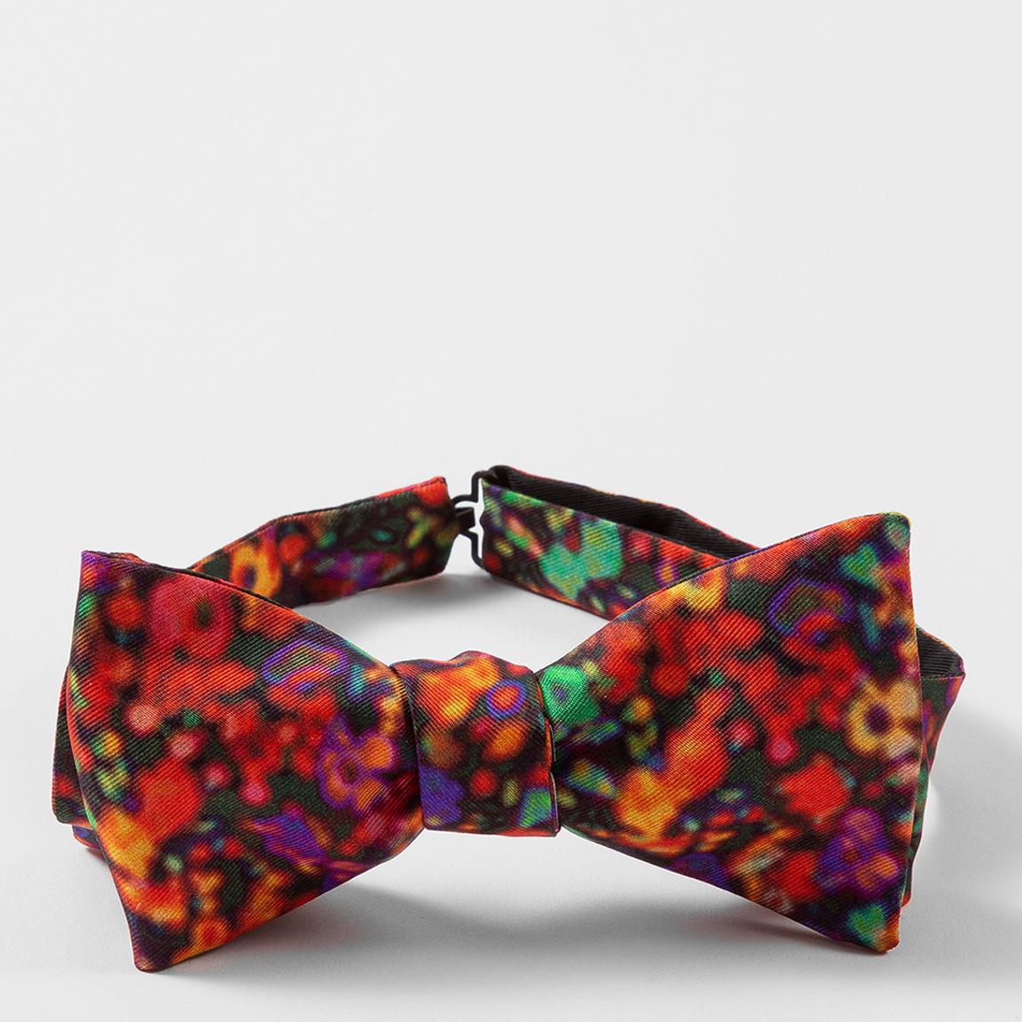 Red Floral Silk Bow Tie main product photo