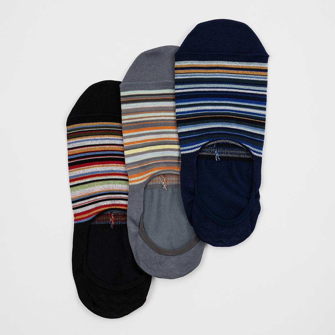 Black Striped 3 Pack Slip Sock main product photo
