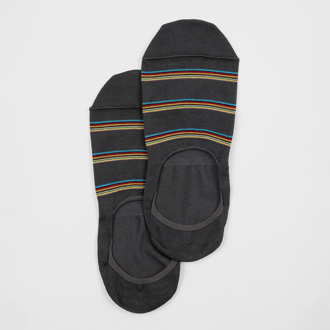 Grey/Multi Stripe No Show Socks main product photo
