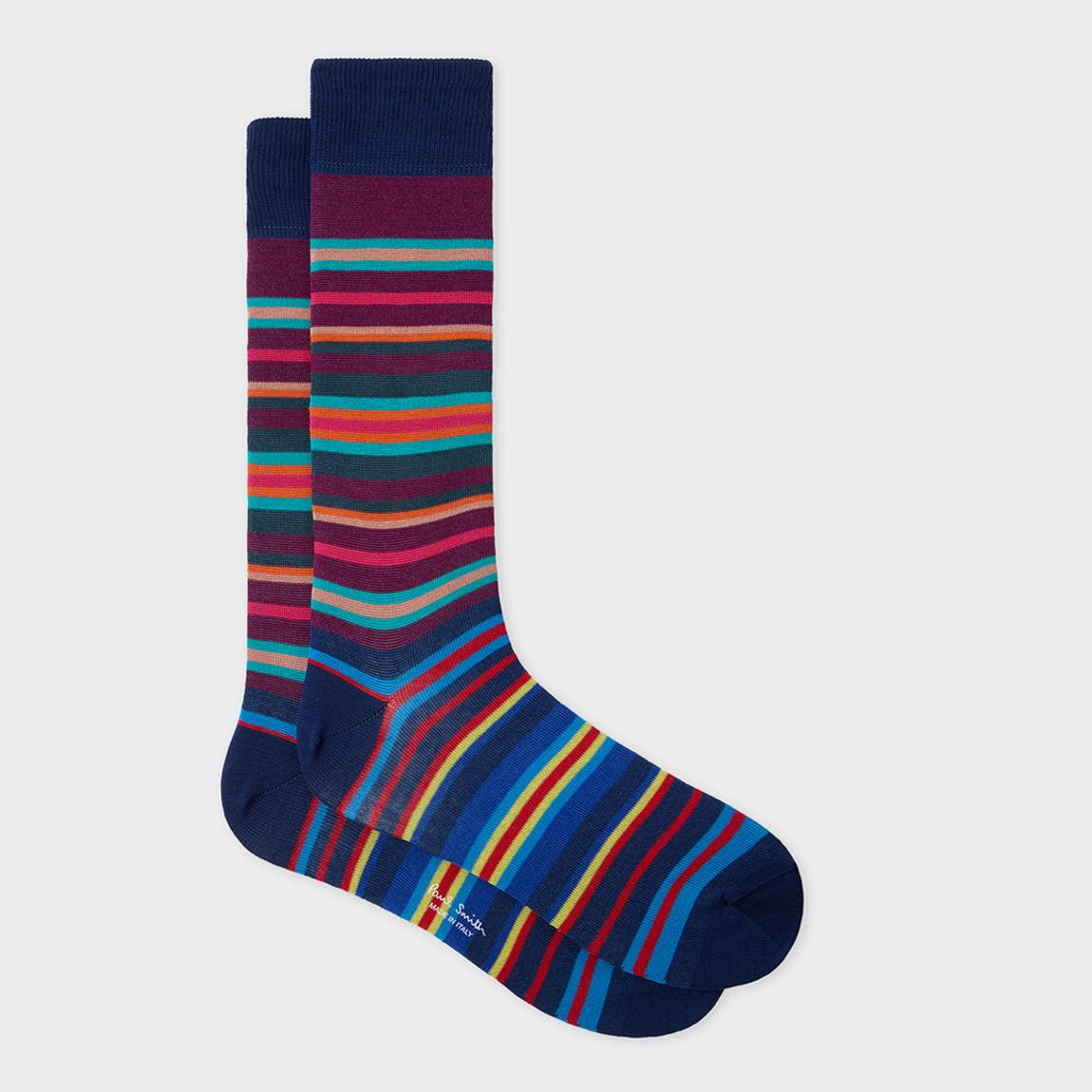 Navy Duncan Stripe Socks main product photo