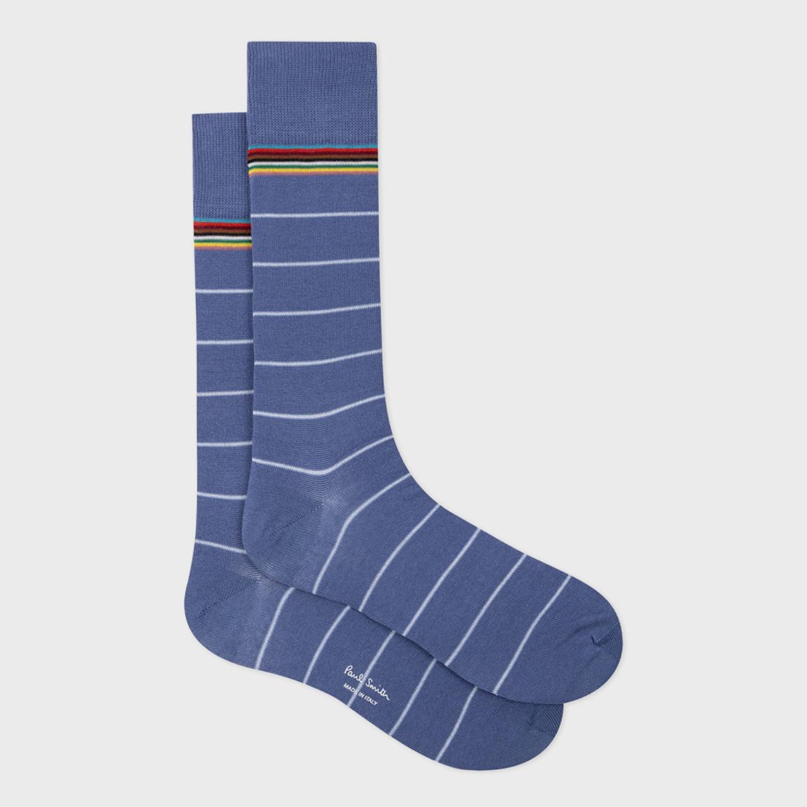 Blue Haider Pinstripe Socks main product photo