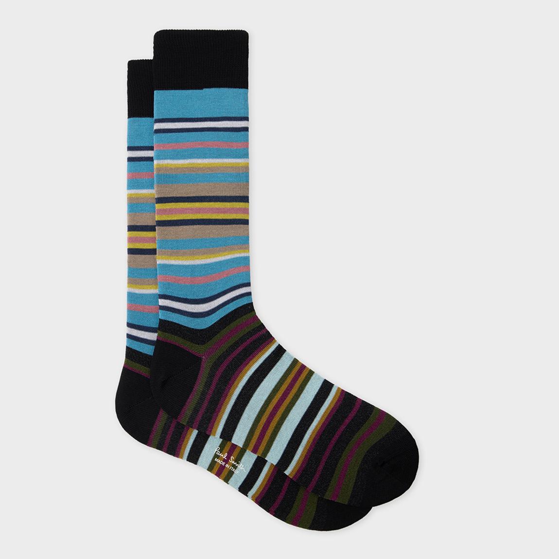 Black/Blue Duncan Stripe Socks main product photo