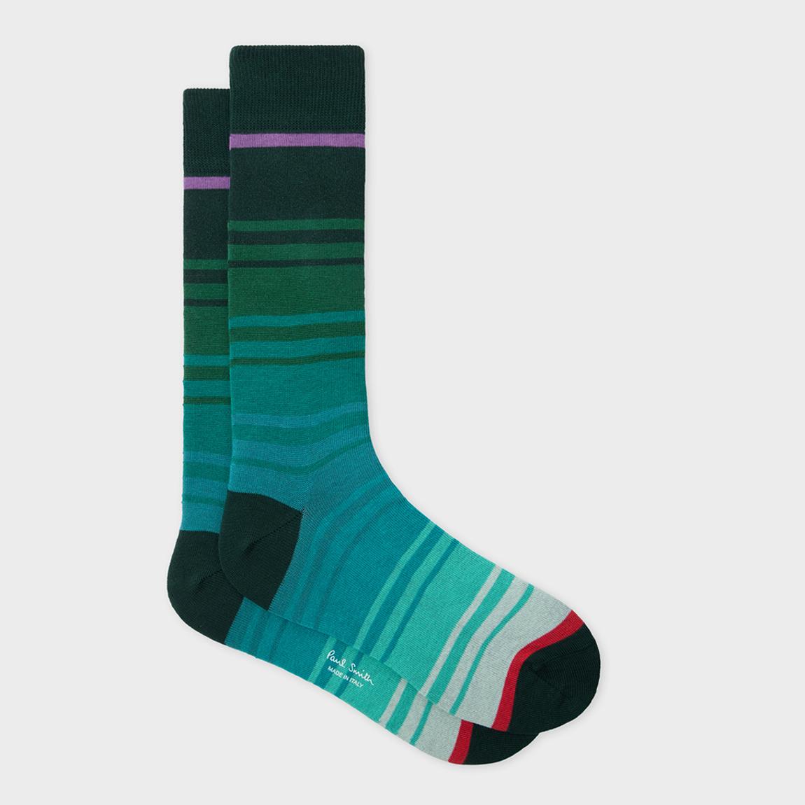 Green/Blue David Stripe Socks main product photo