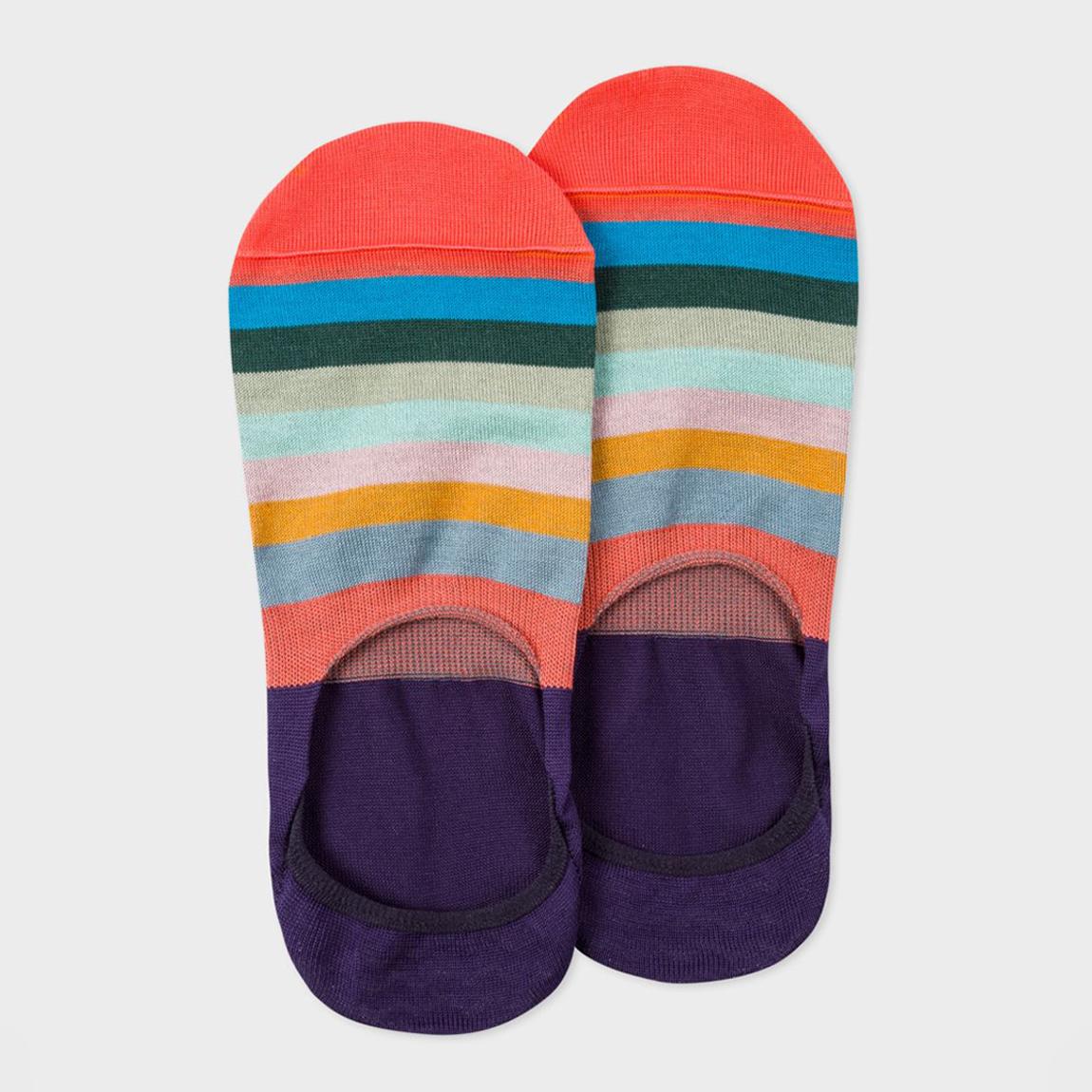 Orange Stripe No Show Socks main product photo