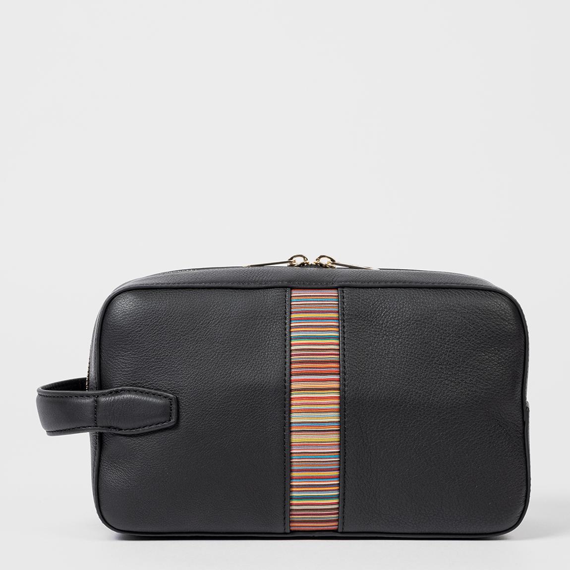 Black Leather Washbag main product photo