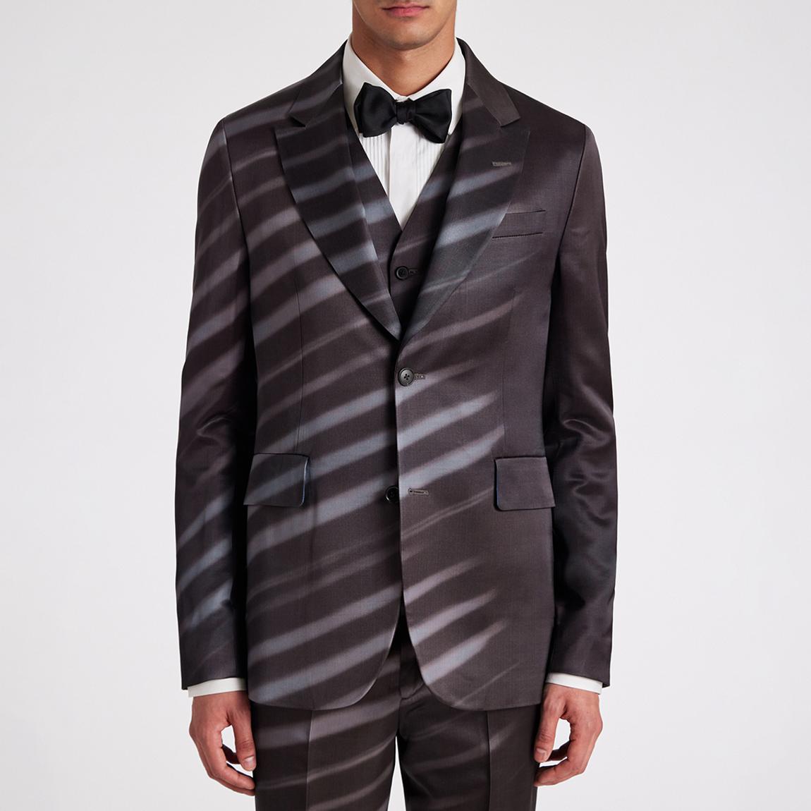 Black Contrast Design Wool Blend Blazer main product photo