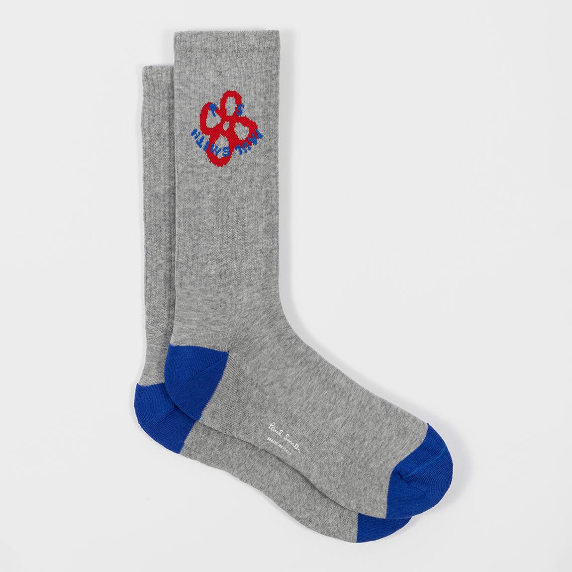 Grey Happy Flower Socks main product photo