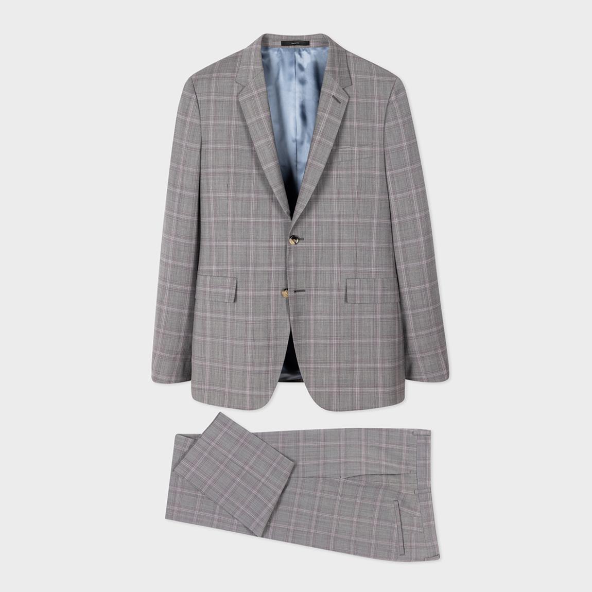 Grey Slim Fit 2 Piece Wool Suit main product photo