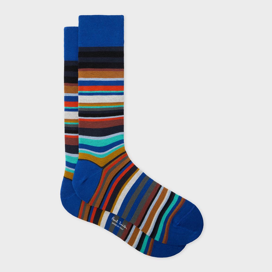 Blue Curtis Stripe Socks main product photo
