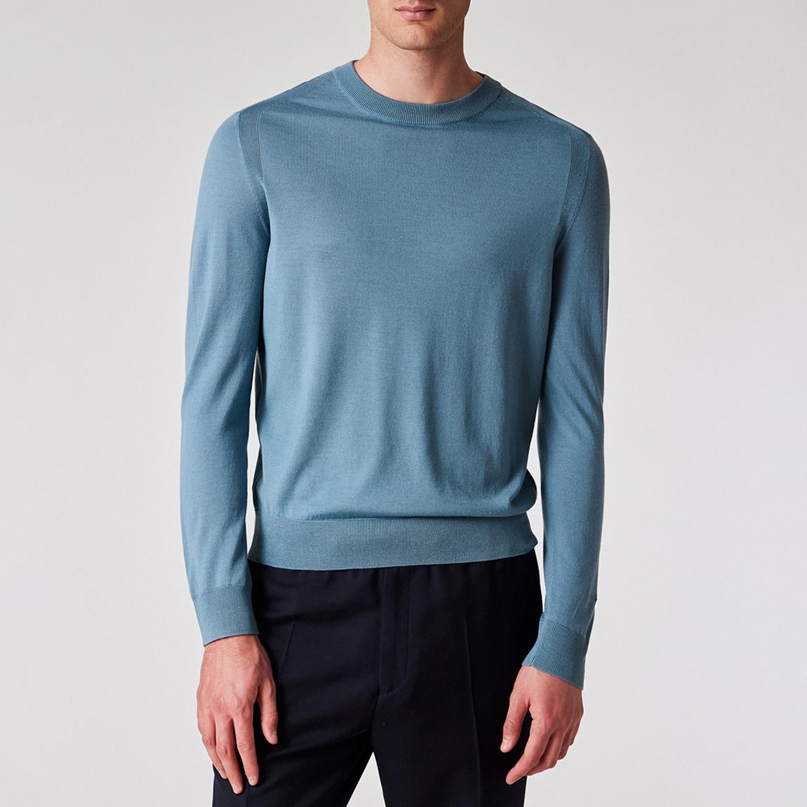 Ocean Blue Wool Sweatshirt main product photo