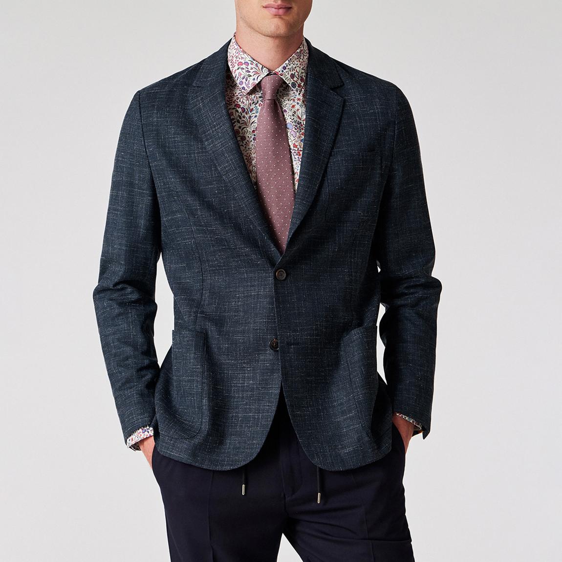 Navy Wool/Linen Blend Blazer main product photo