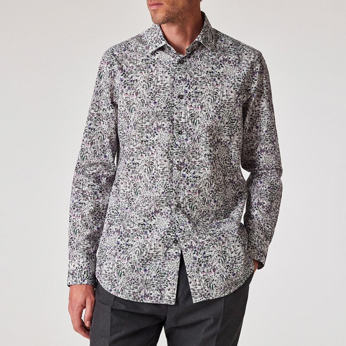 Grey Print Tailored Fit Shirt main product photo
