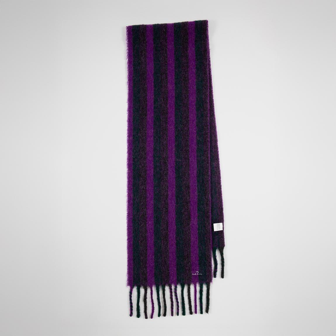 Purple Cozzy Stripe Wool Scarf main product photo
