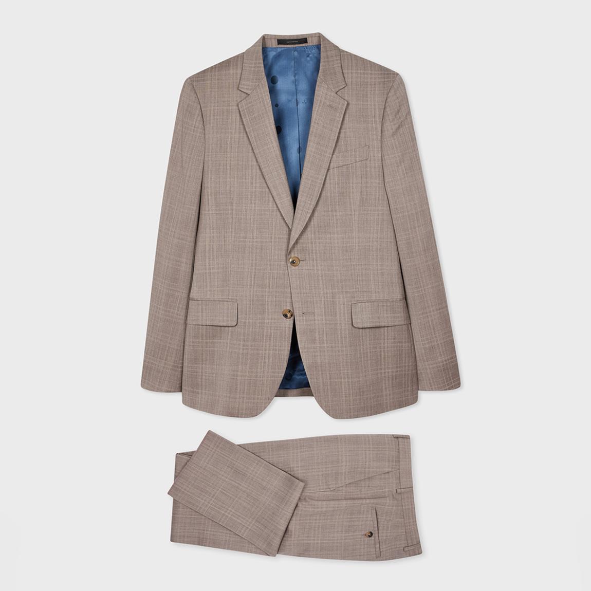 Taupe Slim Fit 2 Piece Wool Suit main product photo